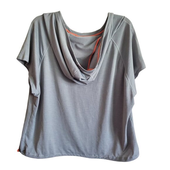 Athleta Tops - Athleta Hooded Short Sleeve Pull Over‎ Cover Up Blouse Medium